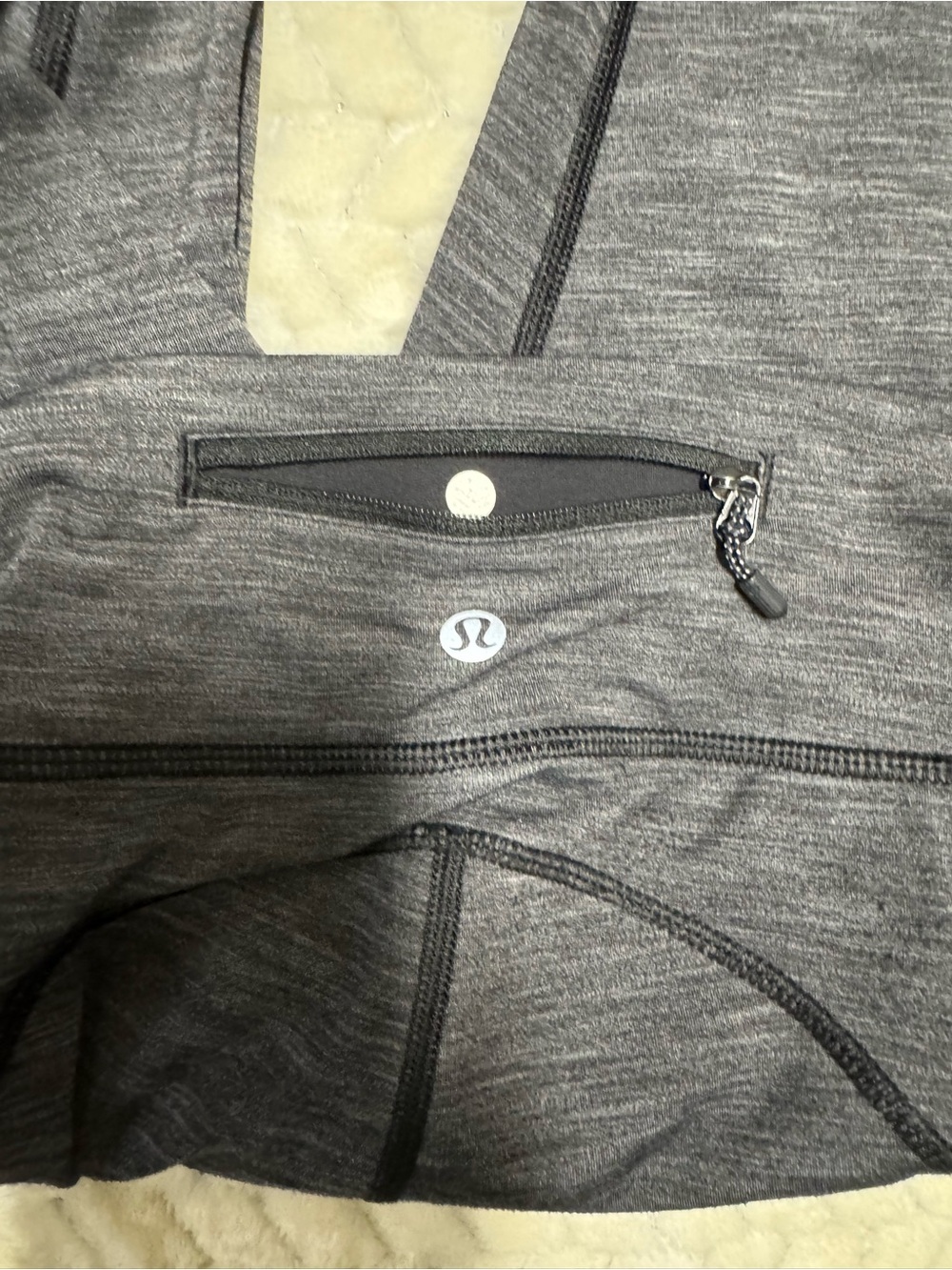 lululemon athletica Charcoal Gray Workout Leggings with Zippered Pocket - Picture 6 of 7